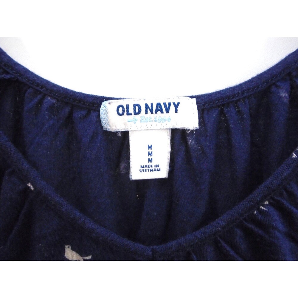 Old Navy Blouse Top Women Size Medium 3/4 Sleeve Regular Fit V-Neck Cotton Blend - Picture 2 of 5